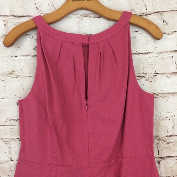 NWT LOFT Pink Linen Blend Sleeveless Dress - Picture 3 of 5